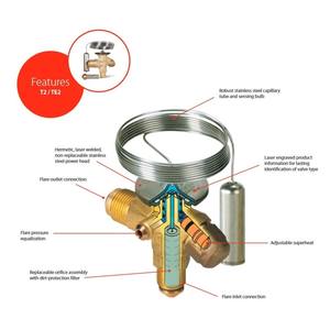 Baru, Original, Stok Tersedia 068Z3400 1/6 - 4.5TR Expansion Valve Body, T 2, R404A,R507A, 3/8x1/2 In, Otomasi Industri PLC&PAC- - Product Image 6