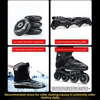 Patins à roulettes professionnels pour adultes avec châssis réglable à 4 roues, botte en fibre de carbone pour la course, l'entraînement et l'utilisation en extérieur