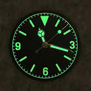 Retro 28,5 mm wijzerplaat + wijzers <span class=keywords><strong>l</strong></span> groene lichtgevende herenhorloge wijzerplaten onderdelen voor NH35/NH36 uurwerk - Product Image 2