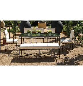 Gambe sottili design panca in alluminio set di alluminio tavoli <span class=keywords><strong>da</strong></span> <span class=keywords><strong>esterno</strong></span> in alluminio <span class=keywords><strong>e</strong></span> patio sedie <span class=keywords><strong>da</strong></span> pranzo all'aperto per eventi - Product Image 1