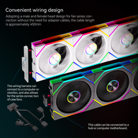 Ventilateur PWM Zeromaster Prism 5S Premium 12V 120mm avec LED RGB fixe, refroidissement haute performance et bruit ultra-faible pour boîtier d'ordinateur