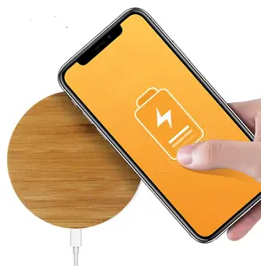 Ultra slim fast charge 5W wood wooden bamboo wireless charging pad wood bamboo wireless charger