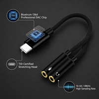 Adaptateur USB-C vers double prise audio 3,5 mm avec puce DAC numérique, 28 cm, pour casque et microphone, idéal pour le gaming et le streaming en direct
