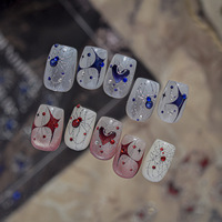 Autocollants pour ongles en cristal 5D TSZS Halloween Spider, autocollants adhésifs en forme d'araignée, d'écailles de coquille, de cœurs, d'étoiles, de strass rouges et bleus, décorations gothiques pour ongles.