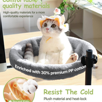 Meubles de luxe pour animaux de compagnie OEM ODM, lit-hamac robuste pour chat avec tapis en peluche doux et lavable, style solide pour chats d'intérieur