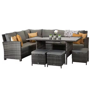 Modern Waterproof <b>Rattan</b> Steel Frame <b>Outdoor</b> Dining Garden Set - Product Image 3