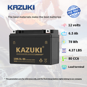 Batería <span class=keywords><strong>KAZUKI</strong></span> YB6.5 SMF de Calidad, Precios CG125, Batería de Gel de Plomo-Ácido para Motocicleta 12V 6.5Ah 4Ah, para Batería de Moto 12N6.5-BS - Product Image 4