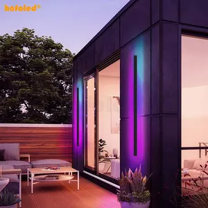 Hofoled Outside Waterproof Strip Linear Light Highlight Luxury Garden Outdoor Sconce RGB Long Wall Lights Wall Mount Lighting