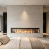 Cheminée murale de luxe à bioéthanol pour hall d'hôtel, avec flamme réelle, fonction de chauffage décorative et brûleur réglable, conception de sécurité