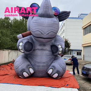 Juguete de rinoceronte inflable de 5m de altura para decoración de Centro de Actividades de zoológico, globo de rinoceronte inflable personalizado disponible - Product Image 6