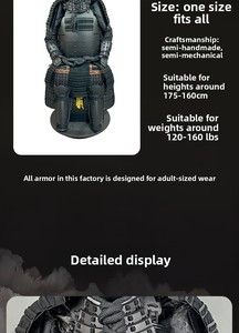 Life Size Display <strong>Samurai</strong> Armor <strong>Warrior</strong> with Kabuto for Museum or Cosplay - Product Image 6