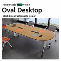 Bureau de travail en bois multifonctionnel au design moderne, table de conférence pliable avec table de formation extensible et détachable