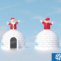 Tente de Noël gonflable géante de 5m nouvelle merveilleuse maison gonflable de la grotte du père Noël dôme gonflable personnalisé Igloo