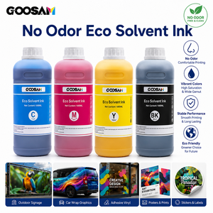 หมึกพิมพ์อิงค์เจ็ท GOOSAM ไร้กลิ่น สีไม่ซีดจาง ชนิด ECO Solvent CMYK 1000 มล. สำหรับเครื่องพิมพ์ Epson I3200 I1600 XP600 สำหรับงานพิมพ์ภายนอกอาคารและหน้าร้าน - Product Image 1