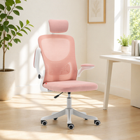 Chaise de bureau pivotante moderne pour cadres, avec appui-tête réglable, matériaux en acier et mousse, chaise en maille à mécanisme de levage