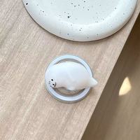 Support de téléphone magnétique rétractable en forme de patte de chat de dessin animé, couleur unie, détachable, aimant puissant pour bureau