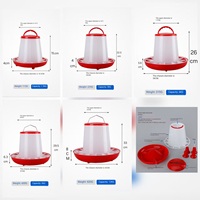 Mangeoire à poulet en plastique à niveau visible 1,5 kg avec pieds surélevés, mangeoire automatique pour volailles pour l'élevage moderne