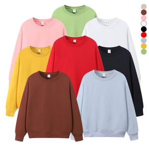 Design Wholesale Spring Embroidery Customized Men's Sweater Shirt Blank Oversized Round Neck Cotton Unisex Sweater - Product Image 5