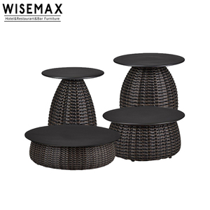 WISEMAX vimini Patio esterno impermeabile all'aperto tessuto <span class=keywords><strong>Rattan</strong></span> <span class=keywords><strong>tavolino</strong></span> moderno combinazione piccolo <span class=keywords><strong>tavolino</strong></span> rotondo - Product Image 1