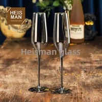 Verres en cristal haut de gamme, finition électroplaquée arc-en-ciel, capacité 201-300 ml, design moderne et minimaliste, lot de 2, vente en gros