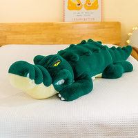 Boneka Buaya Lucu Tahan Lama dari Bahan Katun PP Super Lembut dengan Bordir Hewan, Dapat Disesuaikan Ukuran 80/100/120/150cm, Hadiah Ulang Tahun