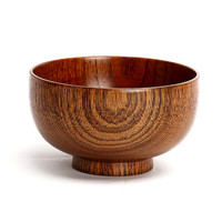 Bol en bois de jujube massif naturel, style japonais, avec pied, pour salade, soupe, fruits, riz, nouilles, vaisselle de cuisine