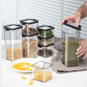 Tarro de almacenamiento de cocina sellado, tarro de almacenamiento de plástico para el hogar con tapa, contenedor de almacenamiento de alimentos - Product Image 6