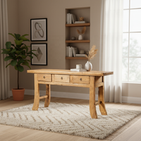 Meuble de style antique chinois, table de bureau avec tiroirs en bois recyclé