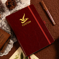 Carnet à couverture rigide en cuir véritable personnalisé A5, logo gravé, ensemble cadeau pour entreprise