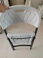 Vente en gros de chaises de camp pour directeur, housses de chaises pliantes blanches en métal pliant noir pour l'extérieur