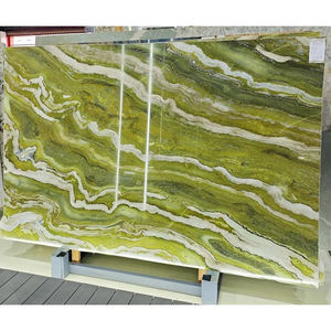 Moderne hochwertige Luxus grüne Marmorplatte Schönes Muster für Indoor Hotel Villa Wand Hintergrund Transparente Hintergrund beleuchtung - Product Image 1