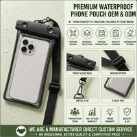 Pochette étanche durable pour téléphone portable, sac transparent étanche pour téléphone portable, sac étanche pour téléphone portable en PVC avec cordon