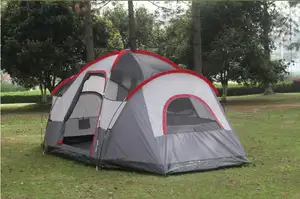Açık aile kamp çadırı 5-6 kişi, İki yatak odası ve bir oturma odası