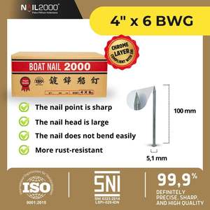 Púas Cuadradas Plateadas de Zinc de 4 Pulgadas de Calidad Superior con Cabeza Ancha para la Construcción de Muelles y Puentes - Product Image 1