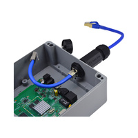 M25 RJ45 CAT6A Abgeschirmter Dickwandiger Wasserdichter Gerader Steckverbinder mit Schutzkappe und Staubschutz