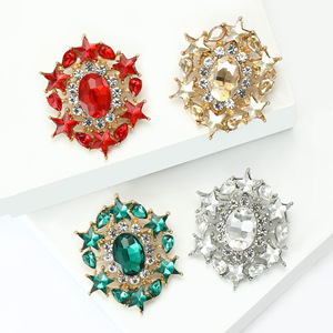 Vintage Stern-Strass-Brosche, vergoldete Legierung, mehrfarbiger Kristall, Statement-Brosche für Hochzeiten, trendige Anstecknadel für Unisex-Mäntel, Schals, Schmuck - Product Image 2