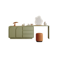 Table de toilette moderne style crème en bois massif, commode de rangement de chevet extensible pour chambre à coucher et salon