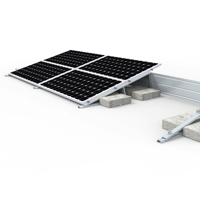 Système de montage solaire lesté non-pénétrant pour toit plat en béton, support de panneau solaire sans perçage, résistant aux vents de 60 m/s+, en promotion