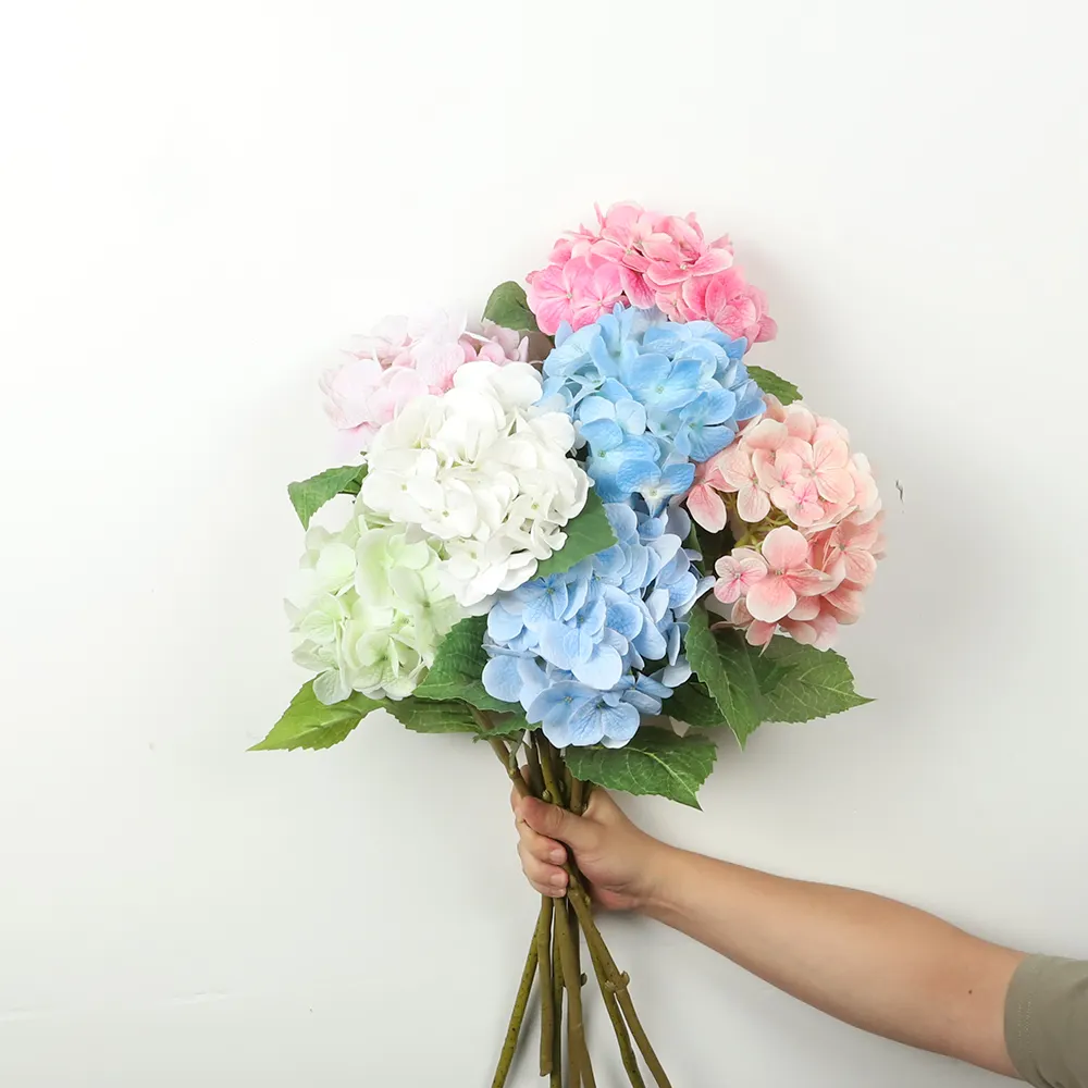 Factory direct sales simple artificial hydrangea birthday party decorative bouquet hydrangea