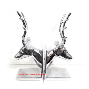 Sujetalibros decorativos de Metal personalizados con cara de ciervo en relieve, elegantes y elegantes, para sala de estudio, hechos en la india - Product Image 1