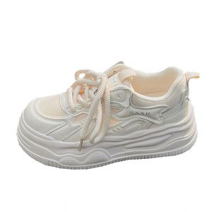 Nouvelles Chaussures Décontractées Rétro à Lacets pour Femmes, Style Hiver Automne Printemps, Tige en PU Blanc Respirante, Semelle Épaisse – Design Tendance - Product Image 5