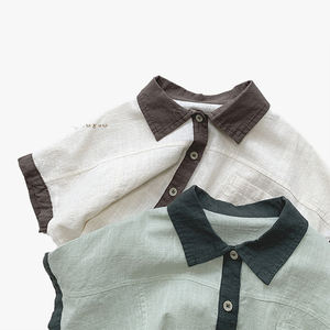 Camiseta de Manga Corta con Bloques de Color para Niños 2026, Estilo Coreano, Holgada, para Niños y Niñas, Ropa de Moda Infantil - Product Image 3