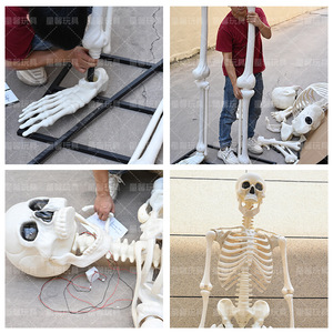 <span class=keywords><strong>Décoration</strong></span> <span class=keywords><strong>géante</strong></span> d'extérieur Z319 de 3 mètres (10 pieds) en forme de squelette lumineux et sonore pour <span class=keywords><strong>Halloween</strong></span>, idéale pour l'export. - Product Image 3