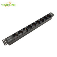Unité de distribution d'alimentation industrielle Starlink 19'' avec 9 prises allemandes, 16A, rallonge en cuivre sans interrupteur