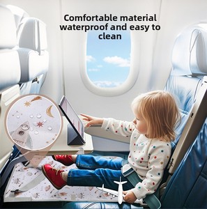 折りたたみ式防水ポリエステル製飛行機用シートエクステンダークッション、幼児・子供向け漫画デザインレッグレスト - Product Image 3