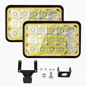ไฟหน้า <span class=keywords><strong>LED</strong></span> สี่เหลี่ยมแบบกำหนดโลโก้เองได้สำหรับขายส่ง, ไฟสูง-ต่ำ <span class=keywords><strong>H4</strong></span>, แบบเสียบใช้งานได้ทันทีสำหรับรถบรรทุกสแกนเนีย, เฟรทไลเนอร์ และรถบัสเชิงพาณิชย์ - Product Image 1