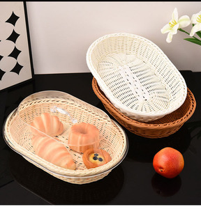 Ménage Légumes Fruits Secs Assiette <span class=keywords><strong>Panier</strong></span> Rectangulaire <span class=keywords><strong>Panier</strong></span> De Rangement Cuisine Alimentaire Pain <span class=keywords><strong>Panier</strong></span> Avec Couvercle - Product Image 2