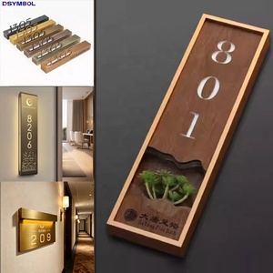 2025 nouveau Dsymbol Design acier inoxydable illuminé LED numéro de porte d'hôtel signalisation appartement chambre plaques de porte maison numéro moderne - Product Image 1