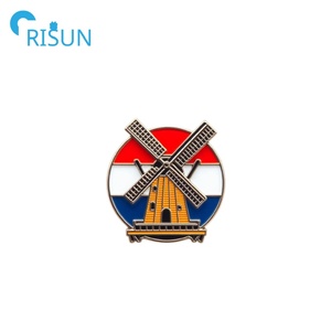 Fabricación de Metal personalizado recuerdo holandés Países Bajos país bandera Pin insignia emblema personalizado Holanda molino de viento tulipán bicicleta Pin - Product Image 5