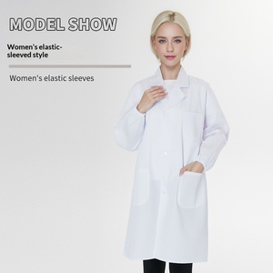 <span class=keywords><strong>Camice</strong></span> da Laboratorio LRY Esclusivo in Cotone Dobby <span class=keywords><strong>Bianco</strong></span> - Modelli a Maniche Corte/Lunghe per Tutte le Stagioni, Abbigliamento per Saloni di Bellezza e Medici, <span class=keywords><strong>Camice</strong></span> Universitario - Product Image 6